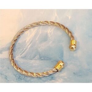 Vintage Twisted Gold and Silver Cuff Bracelet